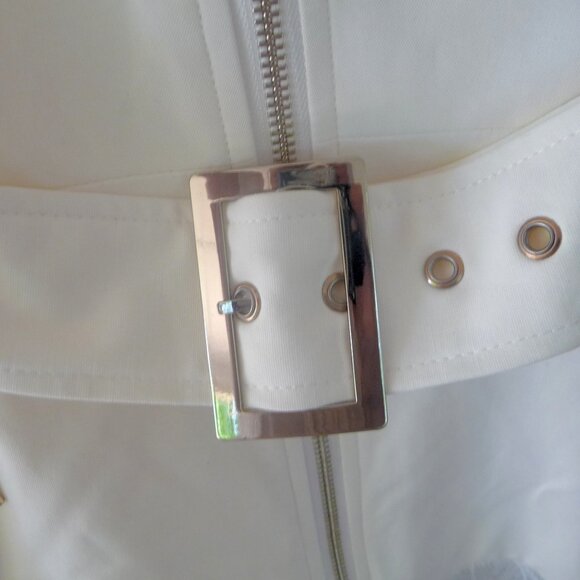 BEBE Lace Inset Trench Vest MEDIUM - Picture 7 of 12